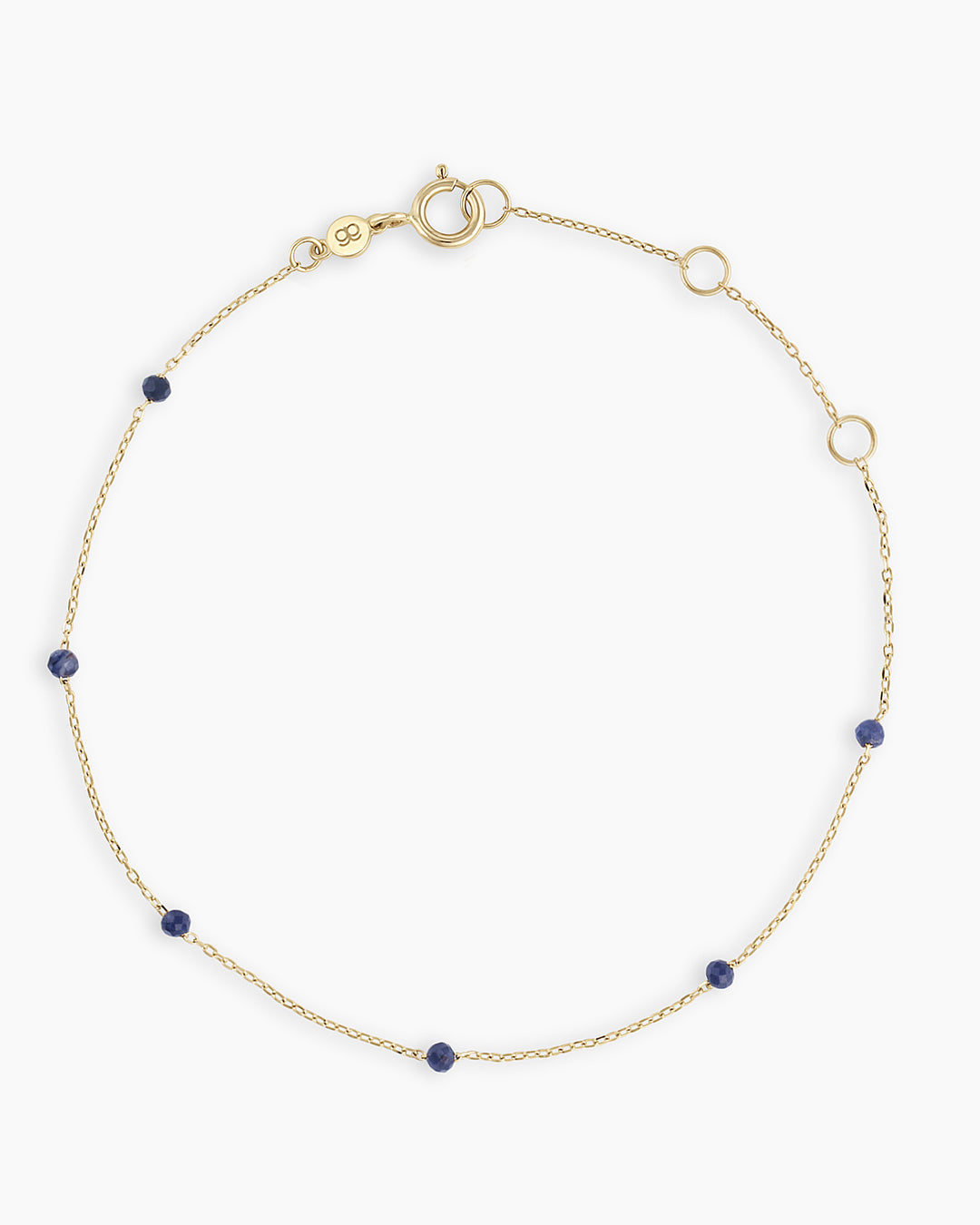 Blue Sapphire Newport Bracelet || option::14K Solid Gold, Blue Sapphire - September