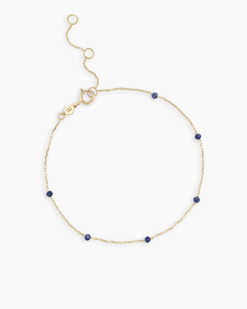 Blue Sapphire Newport Bracelet || option::14K Solid Gold, Blue Sapphire - September