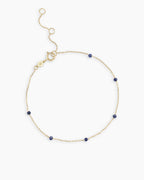 Blue Sapphire Newport Bracelet || option::14K Solid Gold, Blue Sapphire - September
