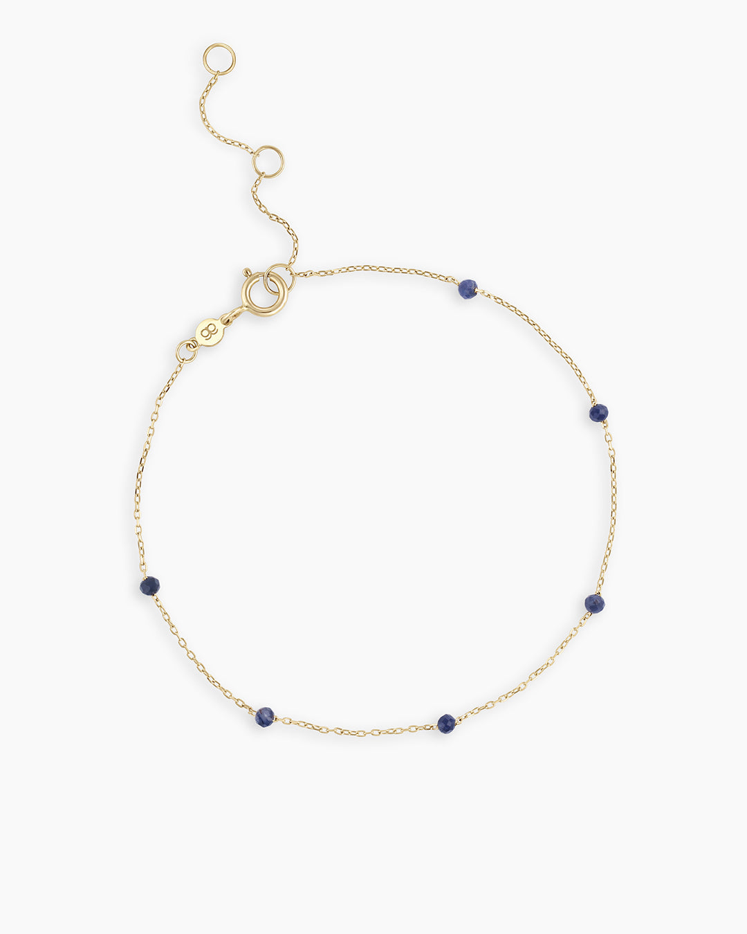 Blue Sapphire Newport Bracelet || option::14K Solid Gold, Blue Sapphire - September