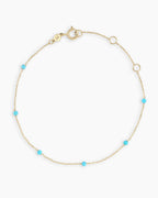 Turquoise Newport Bracelet || option::14K Solid Gold, Turquoise - December