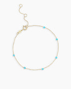 Turquoise Newport Bracelet || option::14K Solid Gold, Turquoise - December