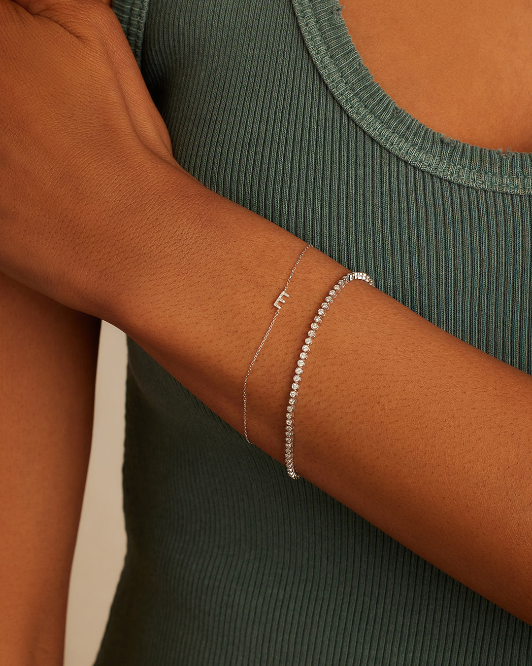 Classic Diamond Tennis Bracelet || option::14K Solid White Gold
