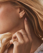 Diamond Vintage Heart Studs || option::14K Solid Gold || set::diamond-vintage-heart-studs-stl