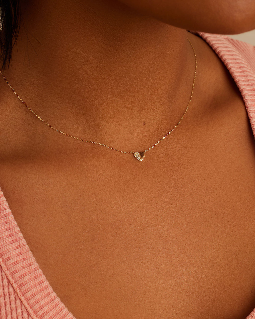 Diamond Bond Necklace || option::14K Solid Gold, Set