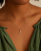 Diamond Vintage Alphabet Charm || option::14K Solid Gold, J