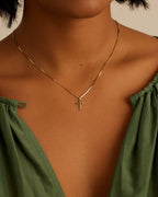Diamond Vintage Alphabet Charm || option::14K Solid Gold, T