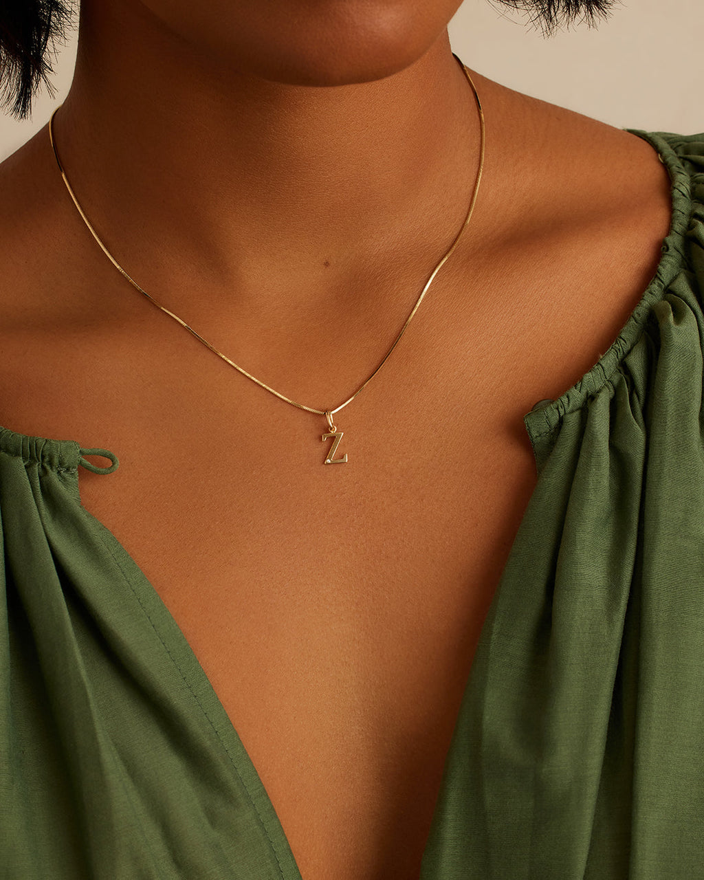 Diamond Vintage Alphabet Charm || option::14K Solid Gold, Z