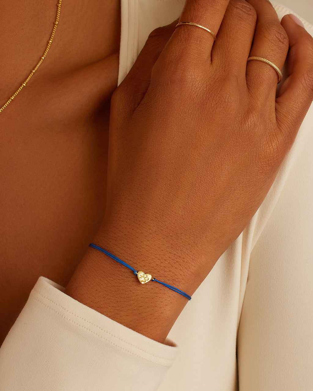 Single Paw Heart Bracelet || option::18K Gold Plated