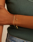 Wilder Mini Alphabet Bracelet || option::18K Gold Plated, N