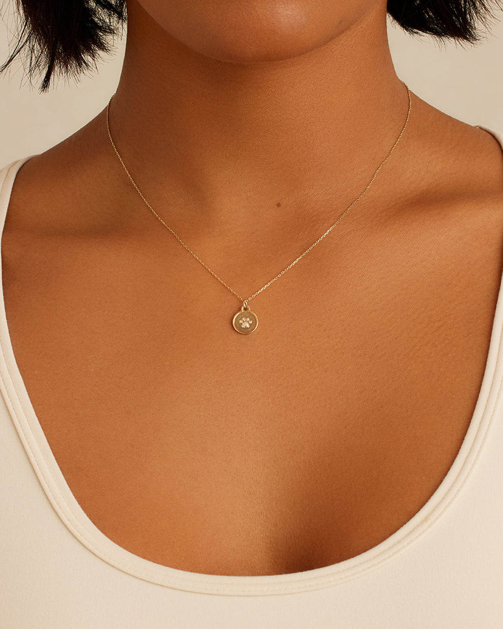Diamond Paw Necklace || option::14K Solid Gold