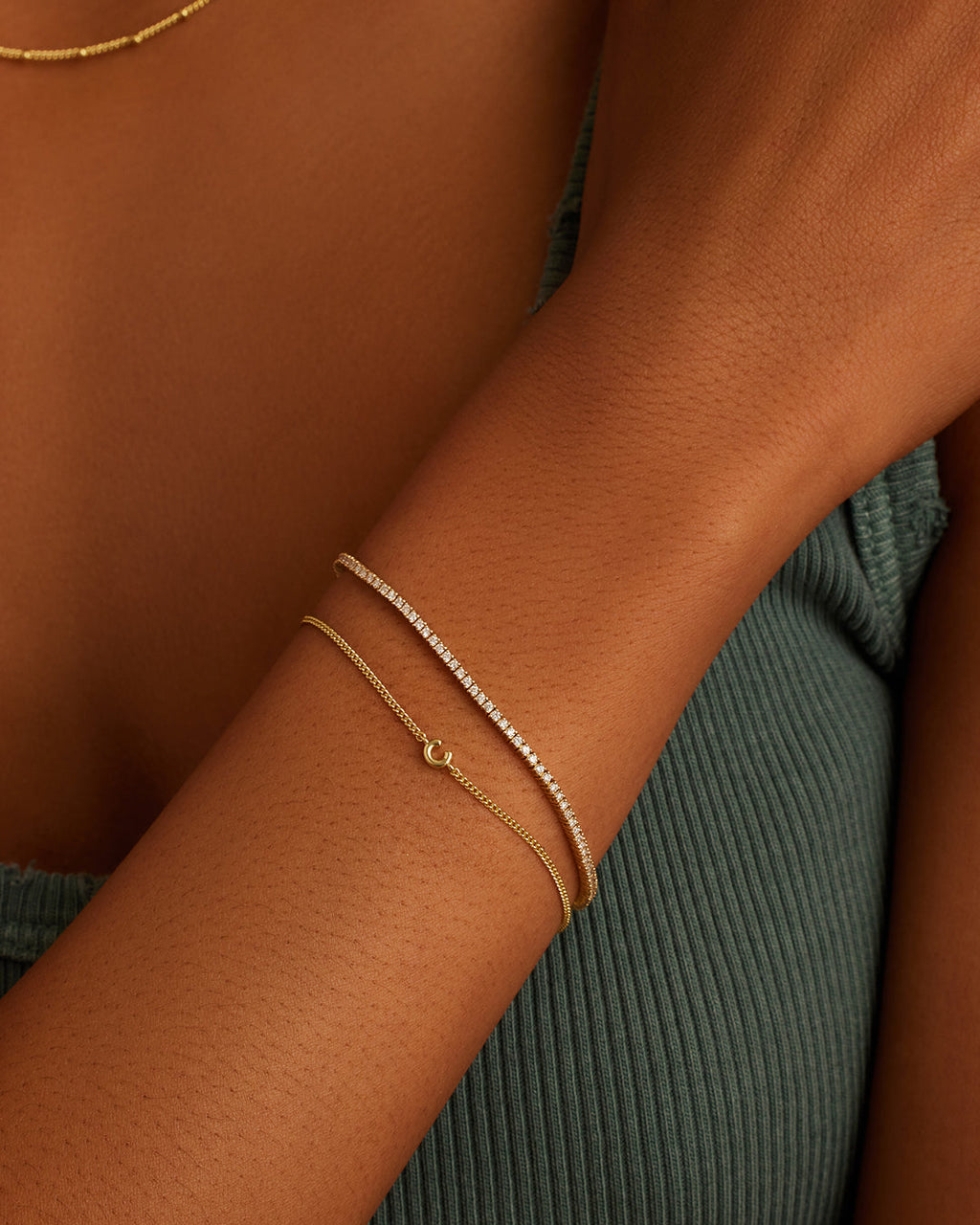Wilder Mini Alphabet Bracelet || option::18K Gold Plated, C