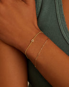 Wilder Mini Alphabet Bracelet || option::18K Gold Plated, D