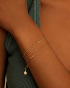 Wilder Mini Alphabet Bracelet || option::18K Gold Plated, F