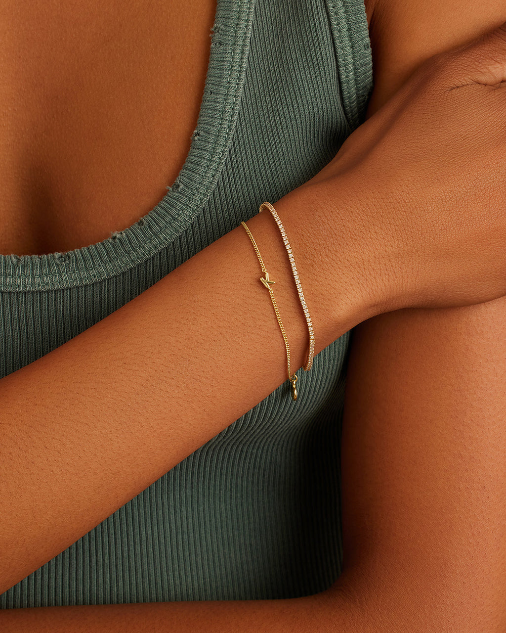 Wilder Mini Alphabet Bracelet || option::18K Gold Plated, K