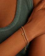 Wilder Mini Alphabet Bracelet || option::18K Gold Plated, M