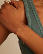 Wilder Mini Alphabet Bracelet || option::18K Gold Plated, H