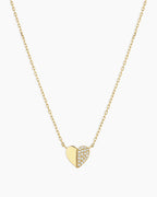 Diamond Bond Necklace || option::14K Solid Gold, Single - Diamonds Right