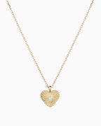 Diamond Vintage Heart Necklace || option::14K Solid Gold