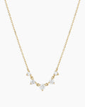 Elle Diamond Row Necklace || option::14K Solid Gold