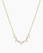 Elle Diamond Row Necklace || option::14K Solid Gold