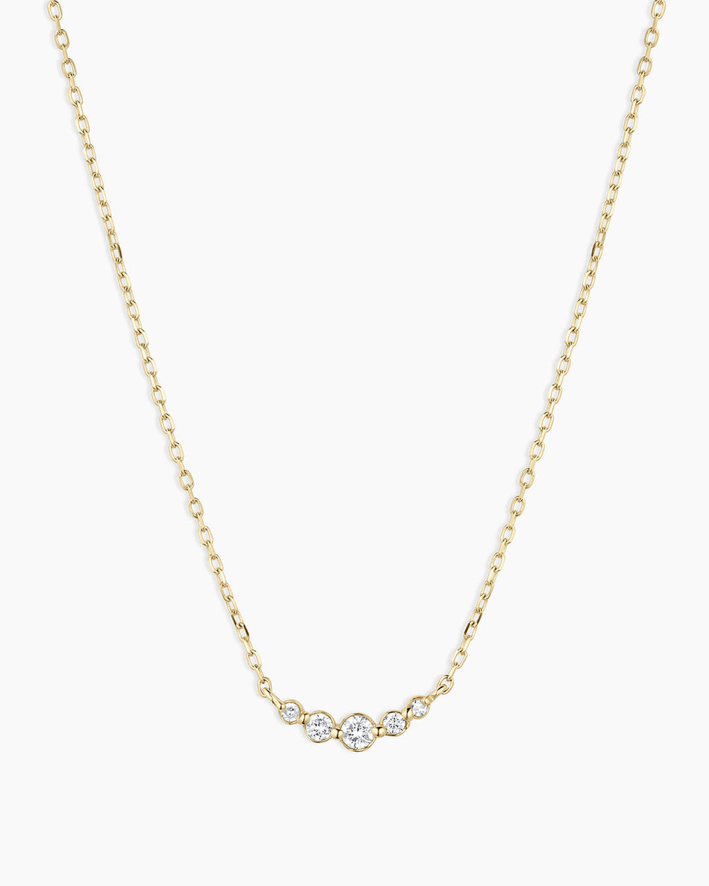 Elle Diamond Cluster Necklace || option::14K Solid Gold