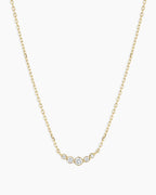 Elle Diamond Cluster Necklace || option::14K Solid Gold