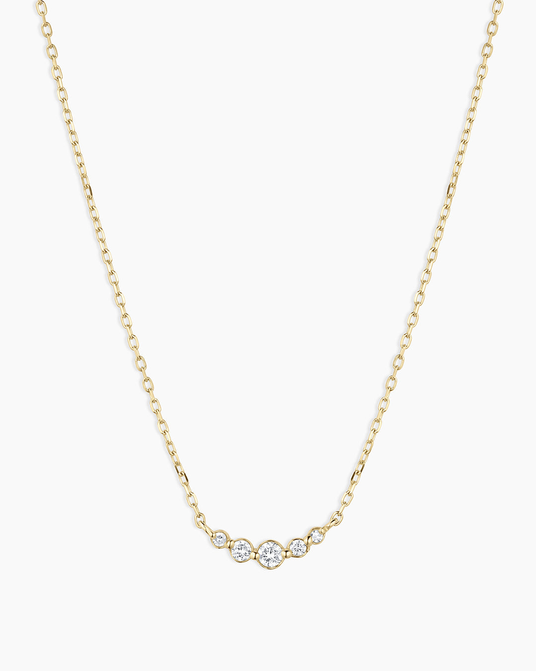 Elle Diamond Cluster Necklace || option::14K Solid Gold