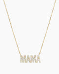 Diamond Pavé Mama Necklace || option::14K Solid Gold
