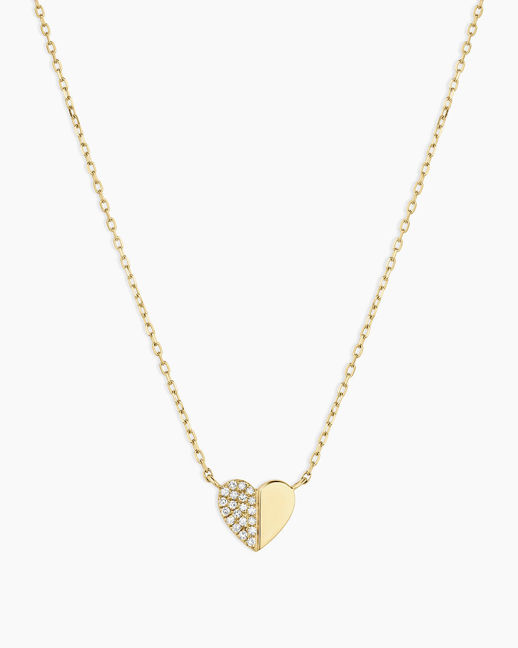 Diamond Bond Necklace || option::14K Solid Gold, Single - Diamonds Left
