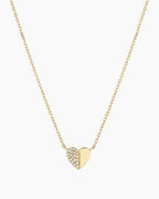 Diamond Bond Necklace || option::14K Solid Gold, Single - Diamonds Left