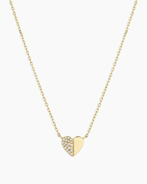 Diamond Bond Necklace || option::14K Solid Gold, Single - Diamonds Left