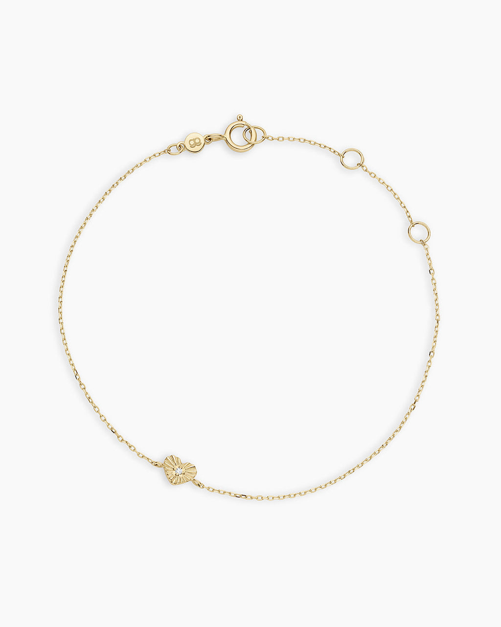 Diamond Vintage Heart Bracelet || option::14K Solid Gold
