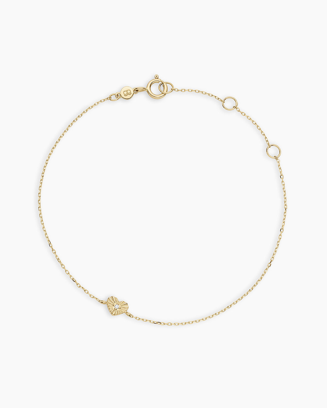Diamond Vintage Heart Bracelet || option::14K Solid Gold