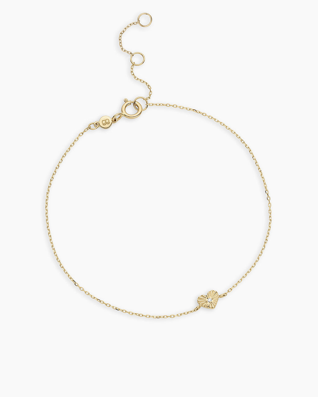 Diamond Vintage Heart Bracelet || option::14K Solid Gold