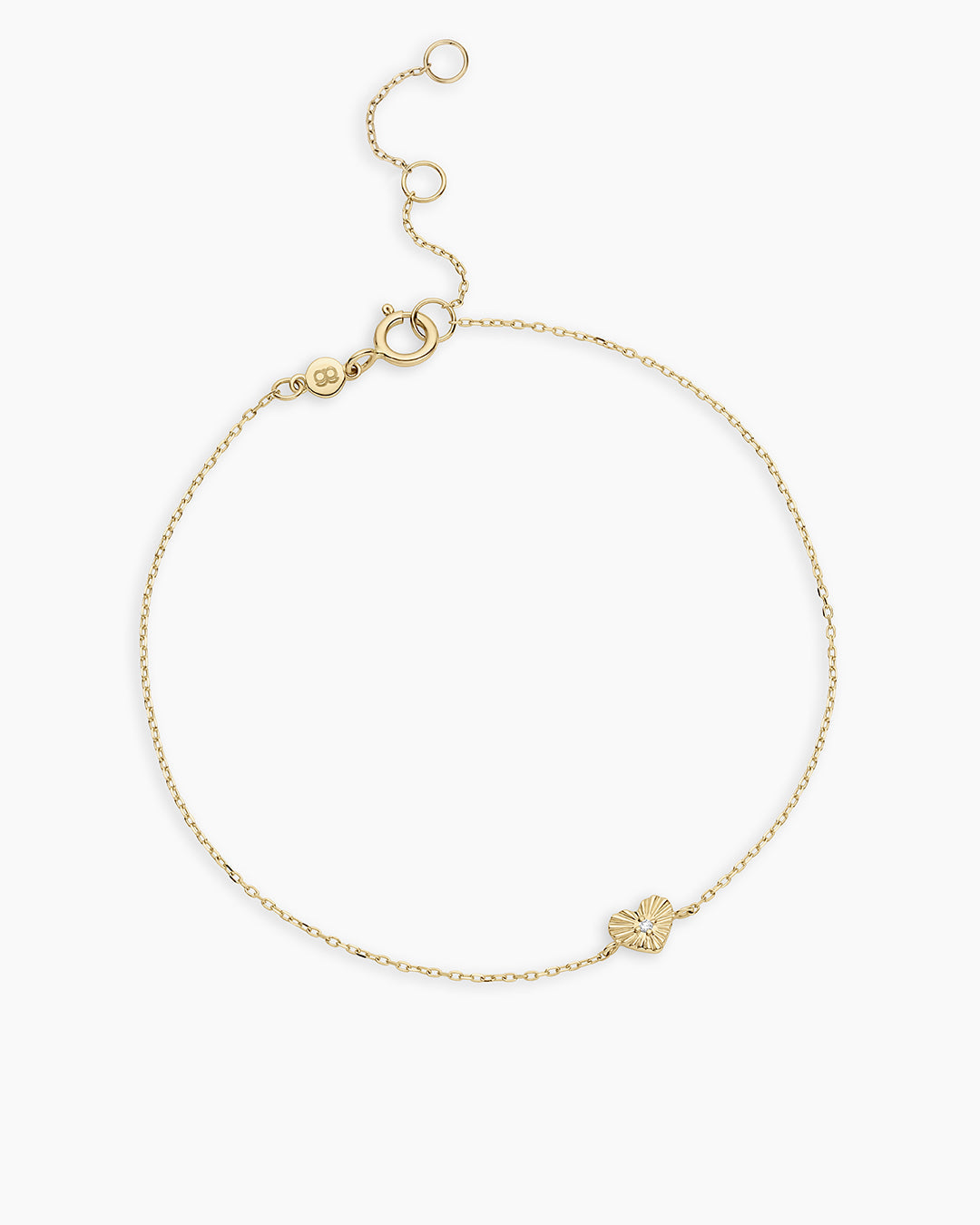 Diamond Vintage Heart Bracelet || option::14K Solid Gold