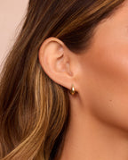 14K Gold Banks Huggies || option::14K Solid Gold