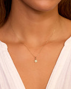 Sun Birthstone Charm || option::14K Solid Gold, Aquamarine - March