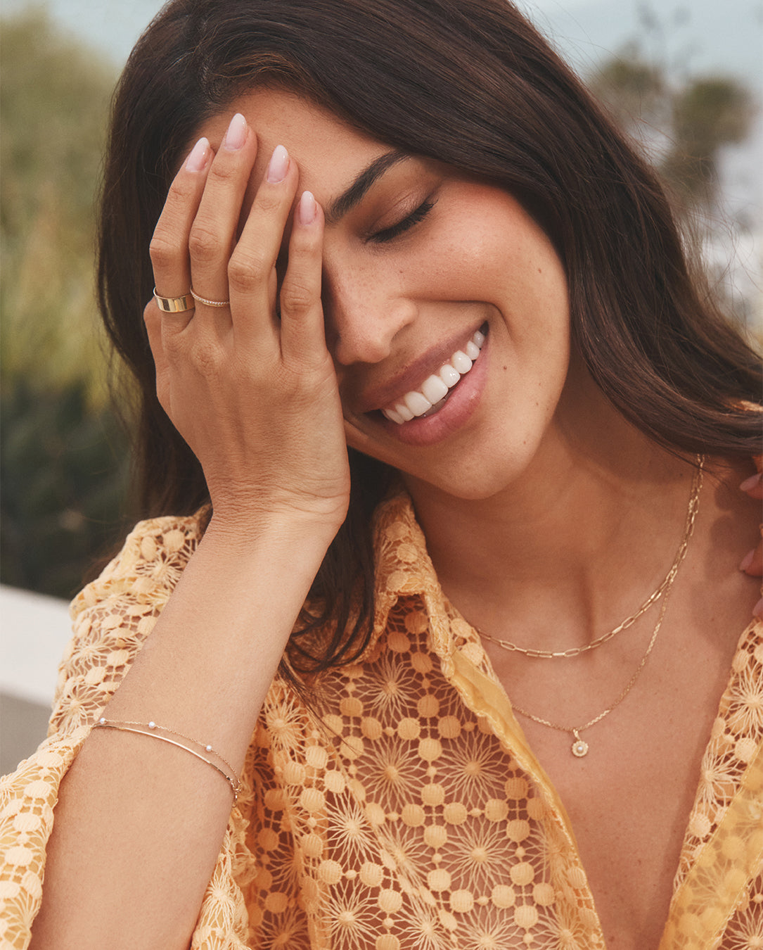 Sun Birthstone Charm Necklace || option::14K Solid Gold, Garnet - January || set::sun-birthstone-charm-june-stl