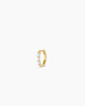 Baguette White Sapphire Huggie || option::14K Solid Gold
