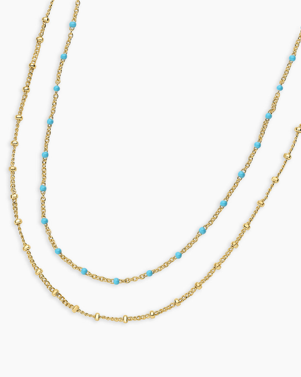 Capri Layer Necklace in Turquoise || option::18K Gold Plated