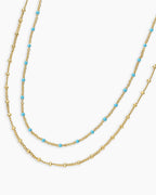 Capri Layer Necklace in Turquoise || option::18K Gold Plated