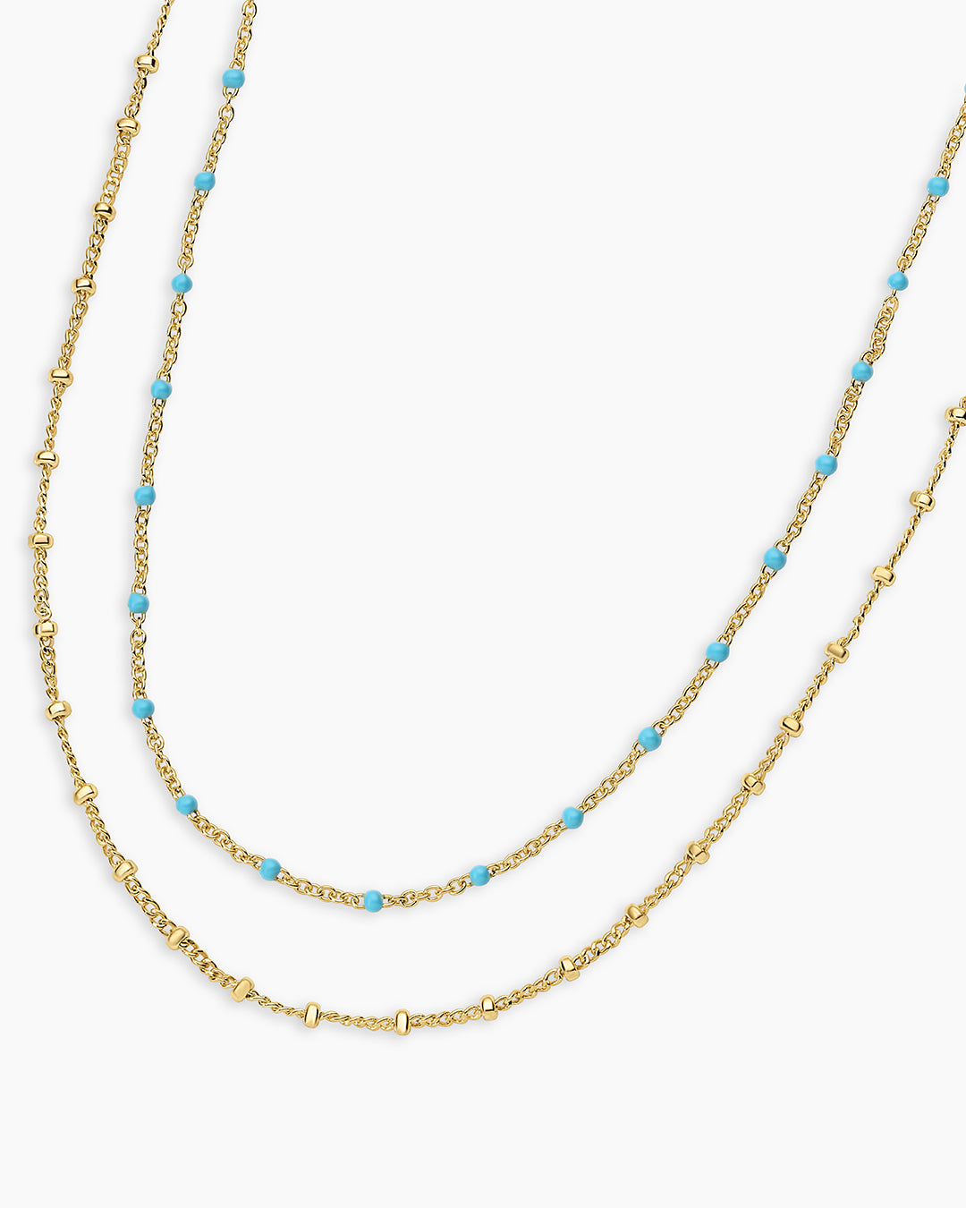 Capri Layer Necklace in Turquoise || option::18K Gold Plated