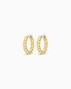 Crew Hoops Twisted 18K Gold Plated hoops || option::18K Gold Plated