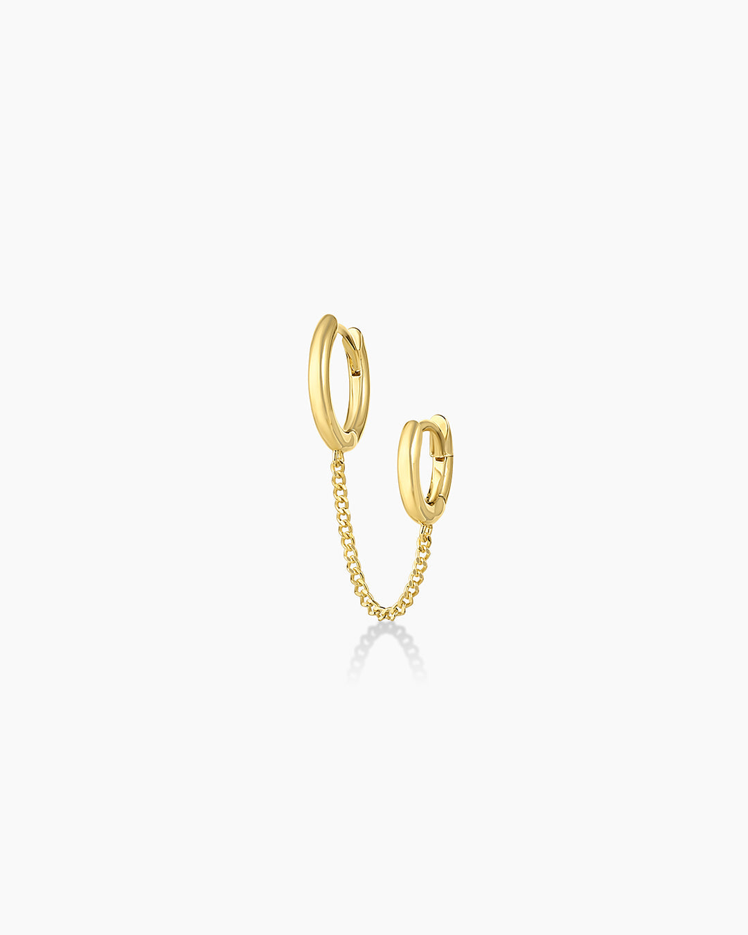 Lou Double Huggie || option::18K Gold Plated