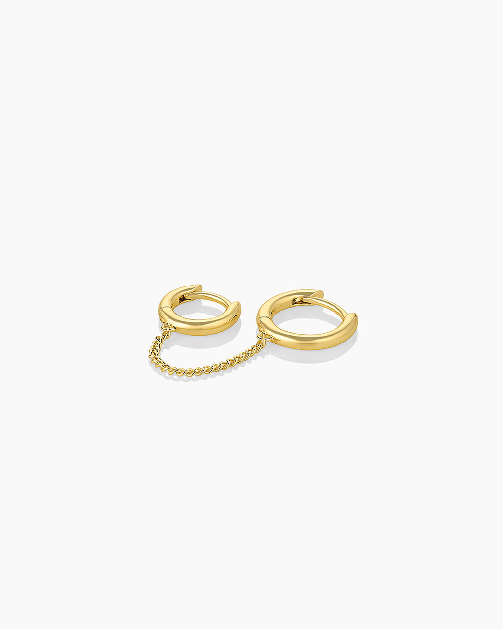Lou Double Huggie || option::18K Gold Plated