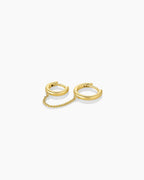 Lou Double Huggie || option::18K Gold Plated