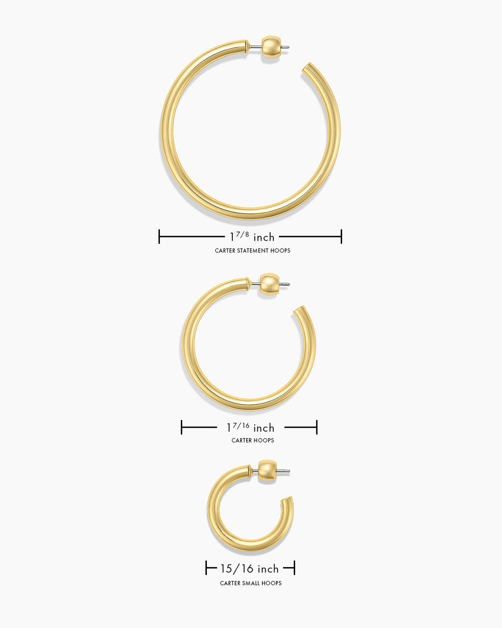 Carter Small Hoops || option::18K Gold Plated