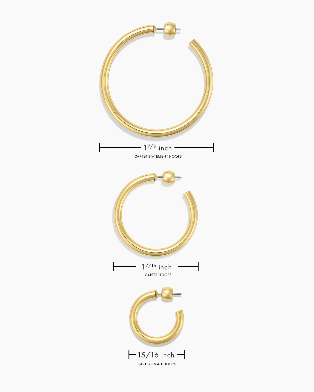 Carter Statement Hoops || option::18K Gold Plated