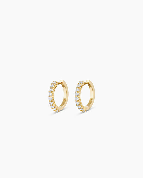 Diamond Huggies || option::14K Solid Gold